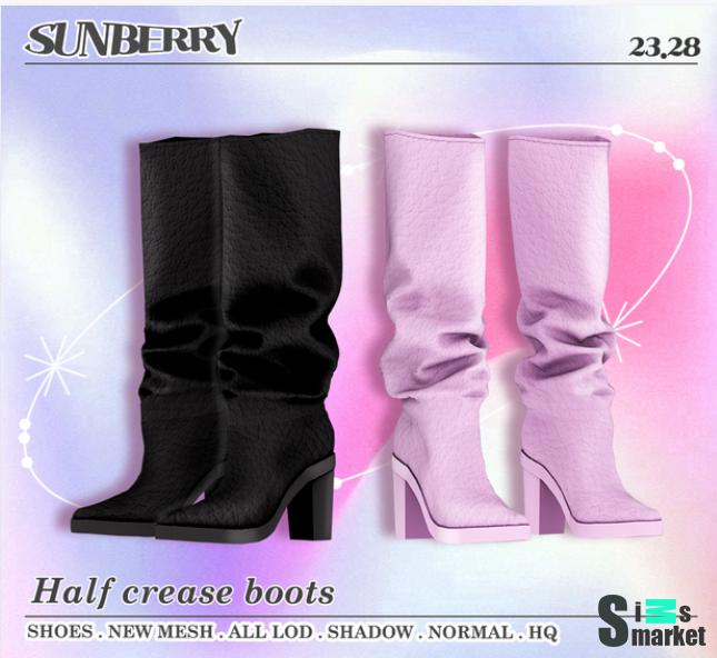 Sunberry crease boots для Симс 4. Скачать мод