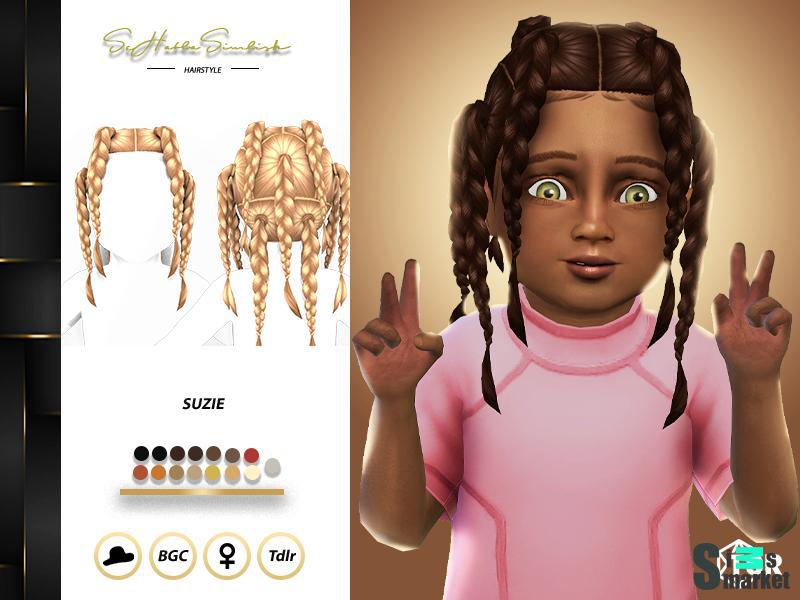 Suzie Hairstyle (Toddler) для Симс 4. Скачать мод