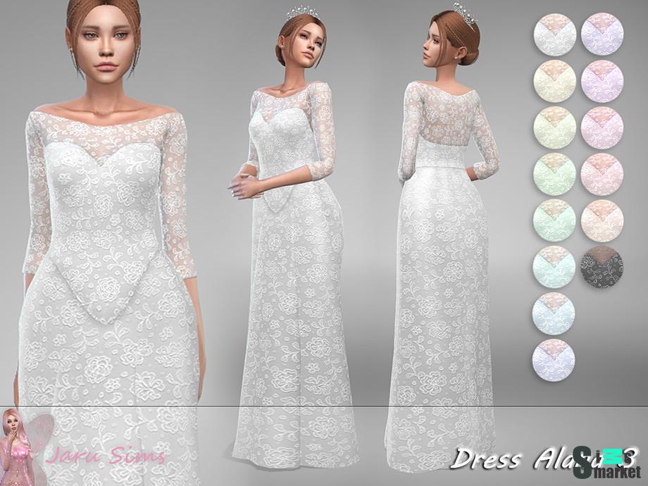 Свадебное платье Alana by Jaru Sims  для Симс 4. Скачать мод