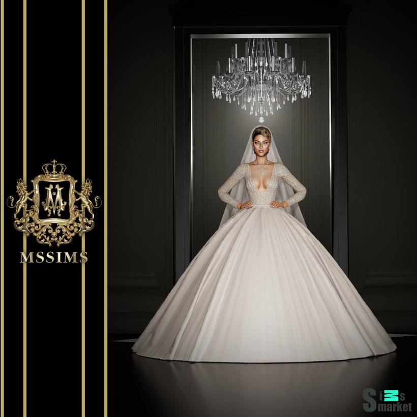 Свадебное платье  для Симс 4. Скачать мод