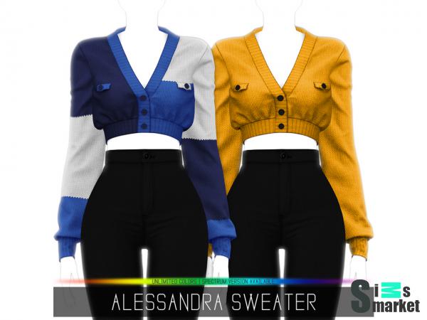 Свитер alessandra by simpliciaty для Симс 4. Скачать мод