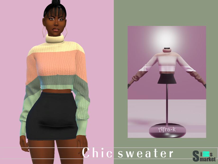 Свитер Chic by akaysims для Симс 4. Скачать мод