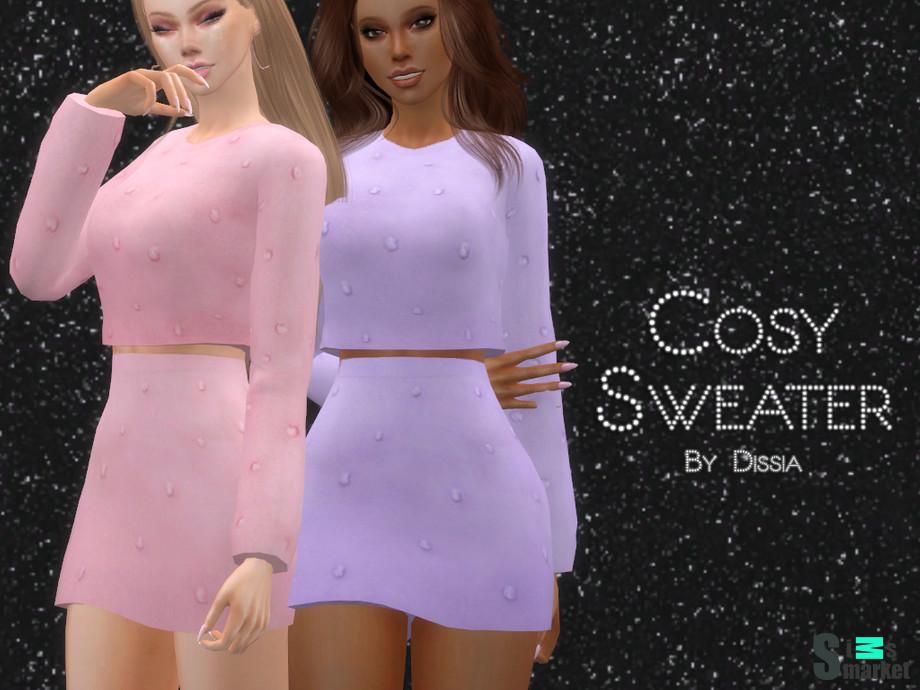 Свитер Cosy by Dissia  для Симс 4. Скачать мод