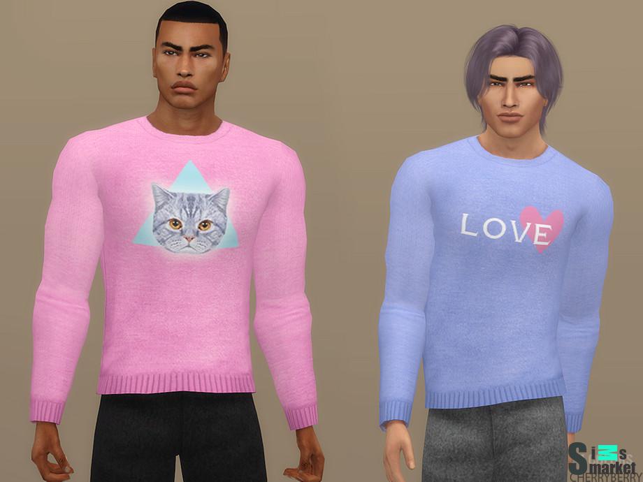Свитер Cute by CherryBerrySim для Симс 4. Скачать мод