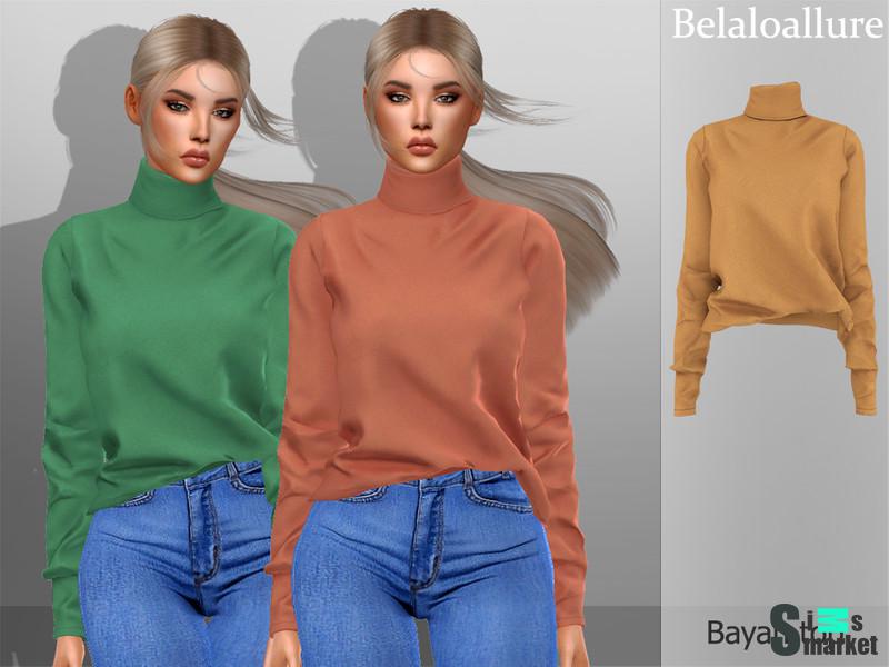 Свитер для девушек Bayan by belal1997 для Симс 4. Скачать мод