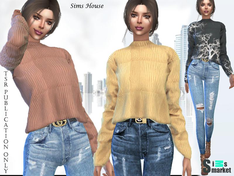 Свитер для девушек от SimsHouse  для Симс 4. Скачать мод