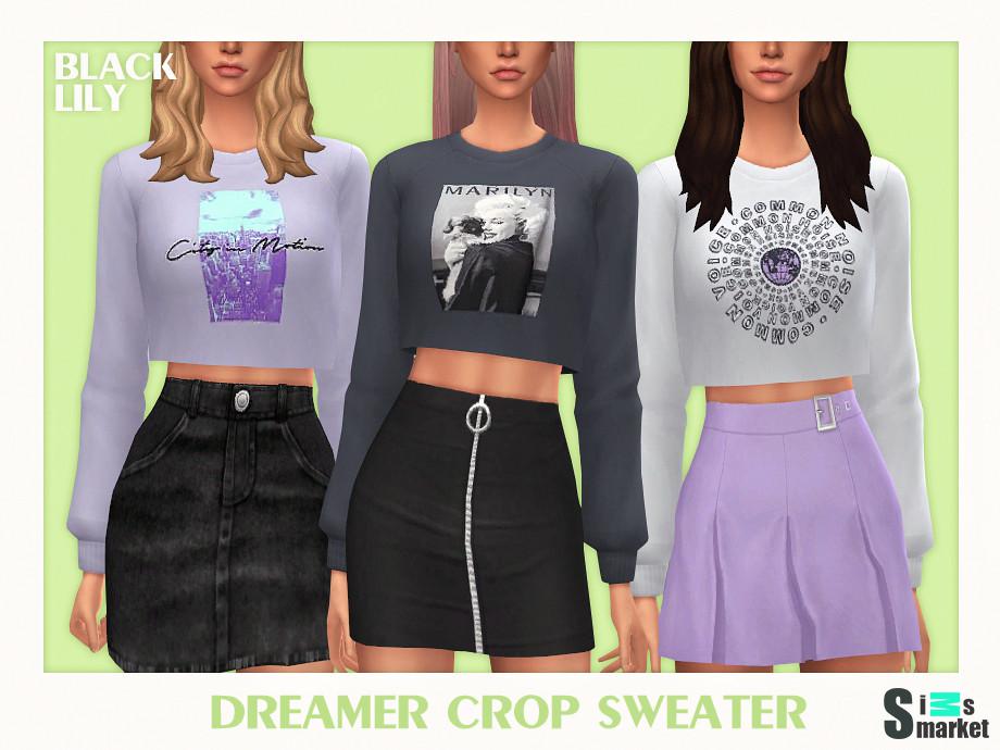 Свитер Dreamer by Black Lily для Симс 4. Скачать мод