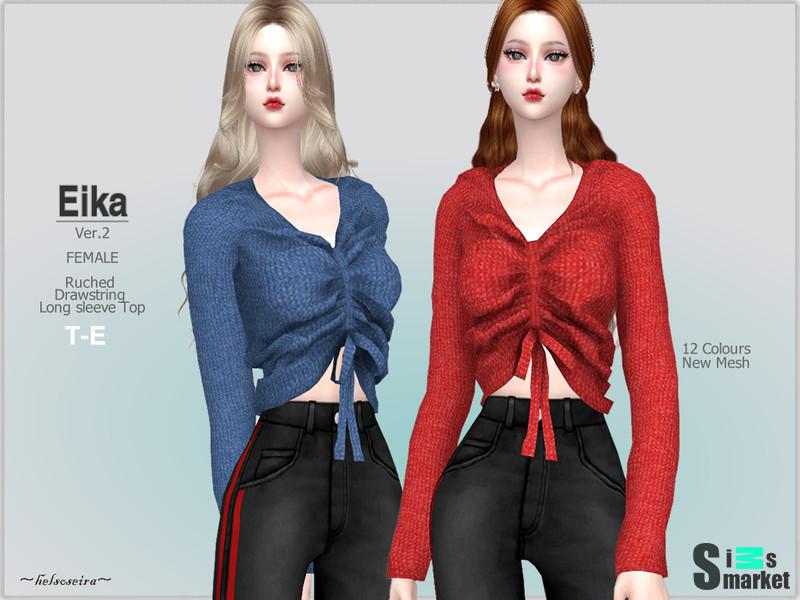 Свитер EIKA v2 от helsoseira для Симс 4. Скачать мод