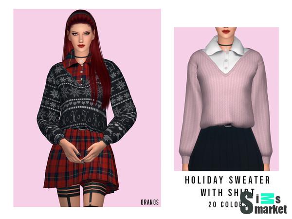 Свитер Holiday by OranosTR для Симс 4. Скачать мод