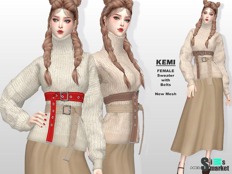 Свитер KEMI от helsoseira  для Симс 4. Скачать мод
