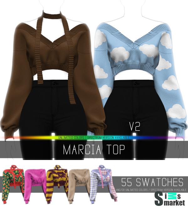 Свитер marcia by simpliciaty для Симс 4. Скачать мод