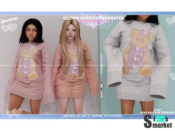 Свитер oversized by lynxsimz family для Симс 4. Скачать мод