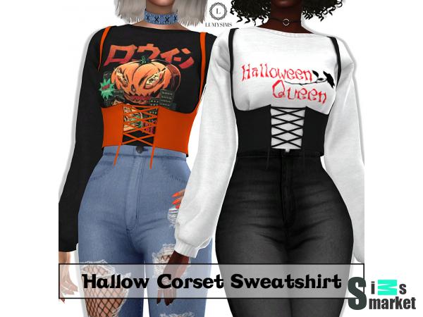 Свитер с корсетом by lumysims для Симс 4. Скачать мод