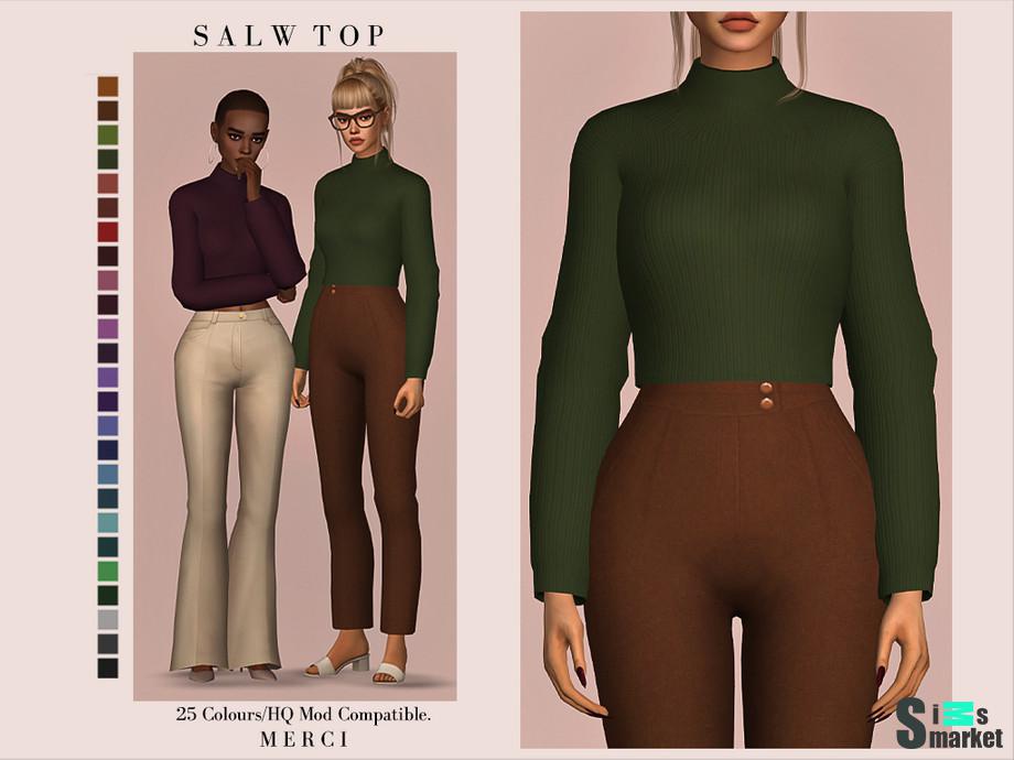 Свитер Salw by -Merci- для Симс 4. Скачать мод