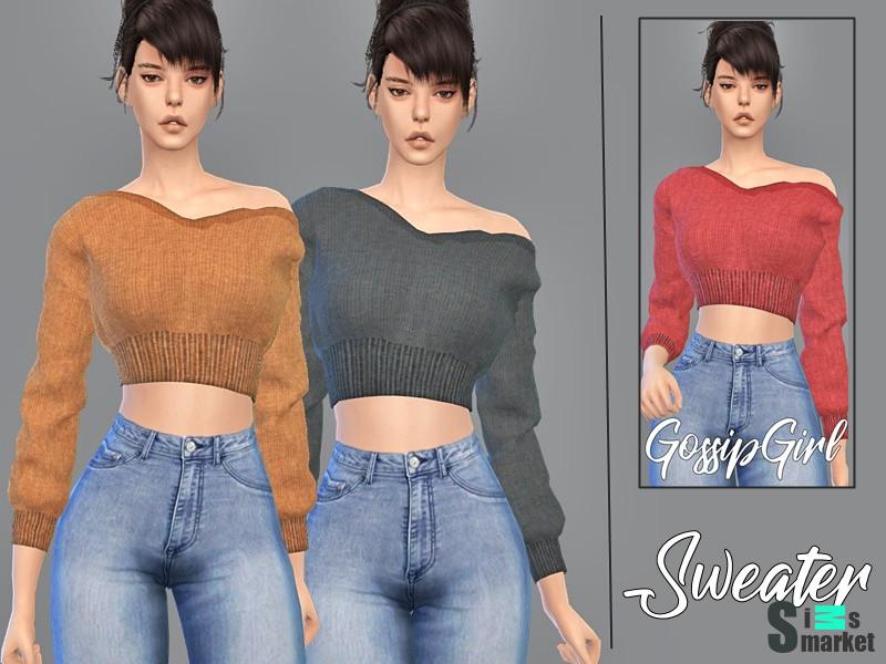 Свитер V4 by GossipGirl-S4 для Симс 4. Скачать мод