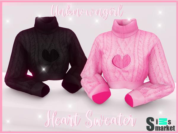 Свитер ✧heart by unknown66irl для Симс 4. Скачать мод