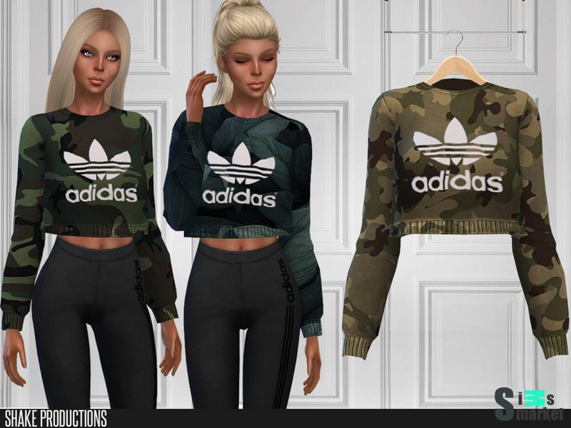 Свитшот Adidas от ShakeProductions для Симс 4. Скачать мод