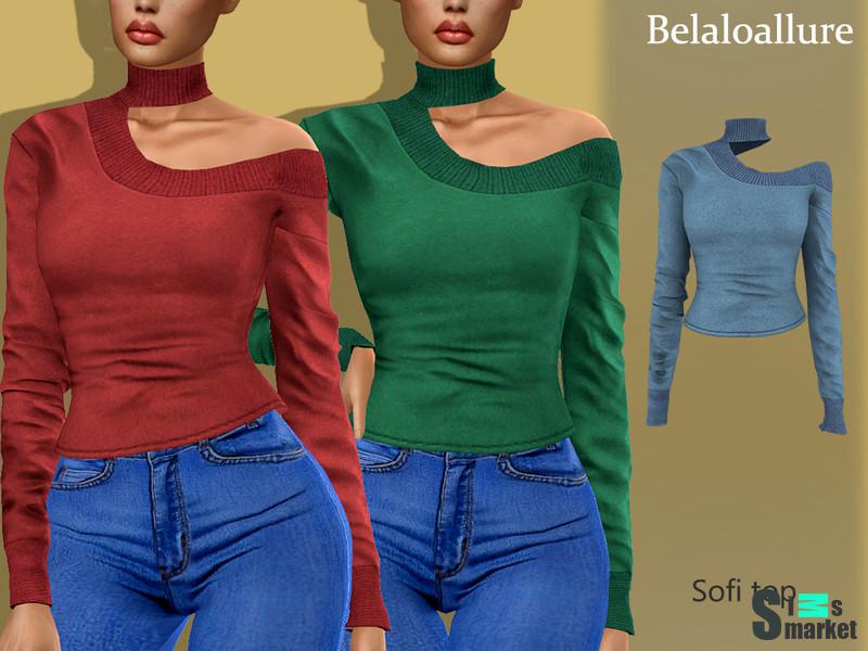 Свитшот Sofi от belloallure  для Симс 4. Скачать мод
