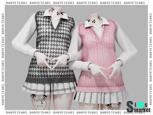 Sweater with shirt для Симс 4. Скачать мод