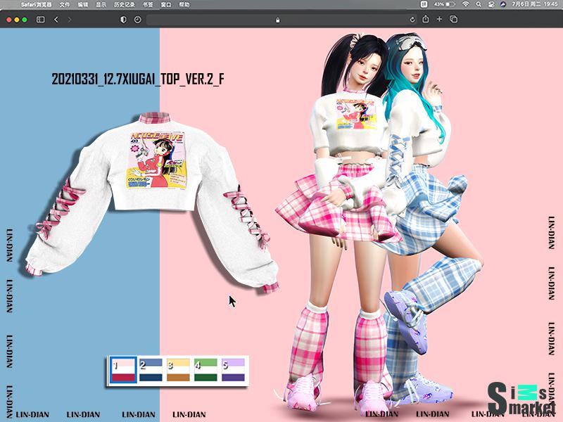 Sweet cool top для Симс 4. Скачать мод