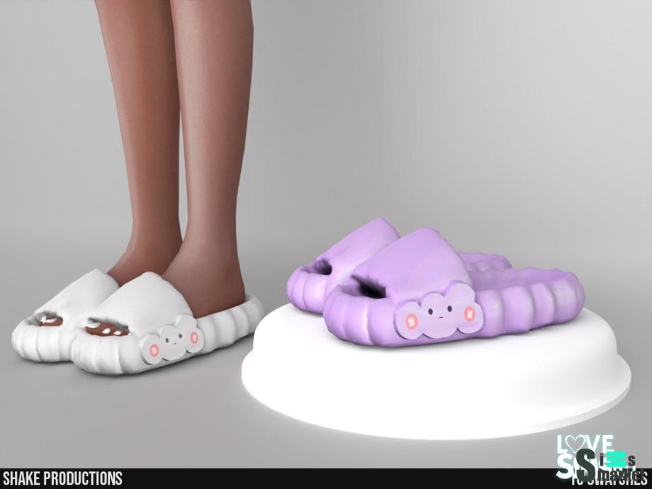 Тапочки Cloud Slippers  для Симс 4. Скачать мод