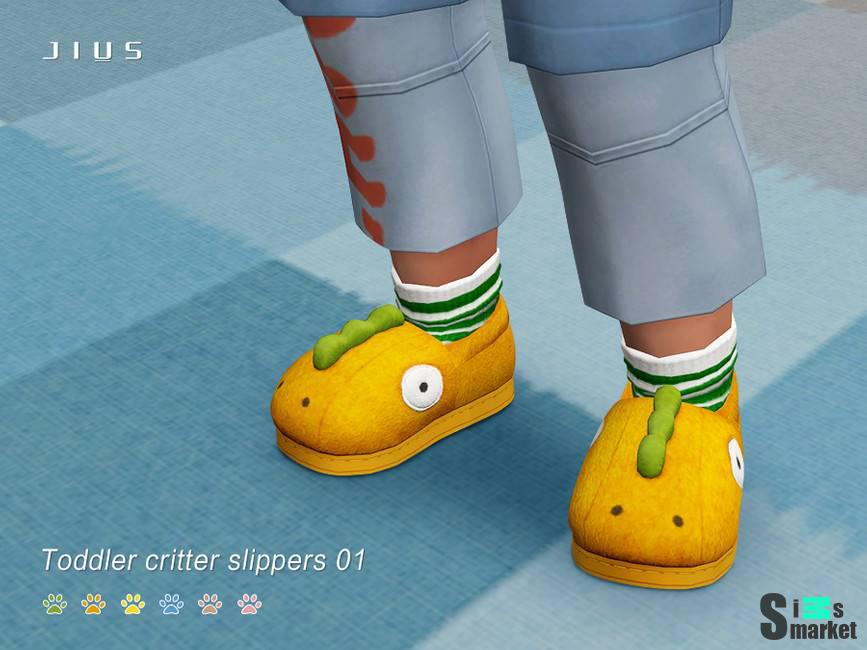 Тапочки для малышей "Toddler critter slippers 01" для Симс 4 для Симс 4. Скачать мод