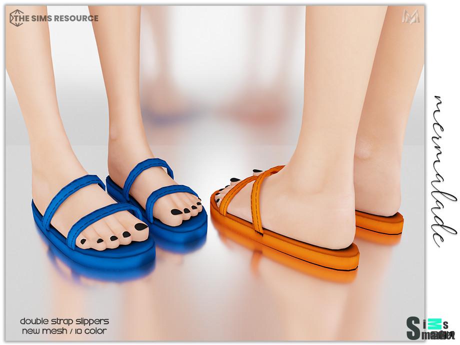 Тапочки Strap Slippers S44 для Симс 4. Скачать мод