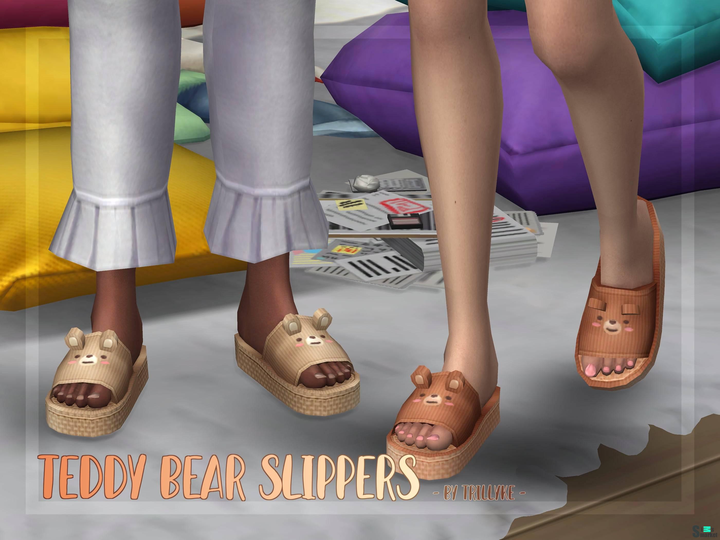 Тапочки "Teddy Bear Slippers" для Симс 4 для Симс 4. Скачать мод