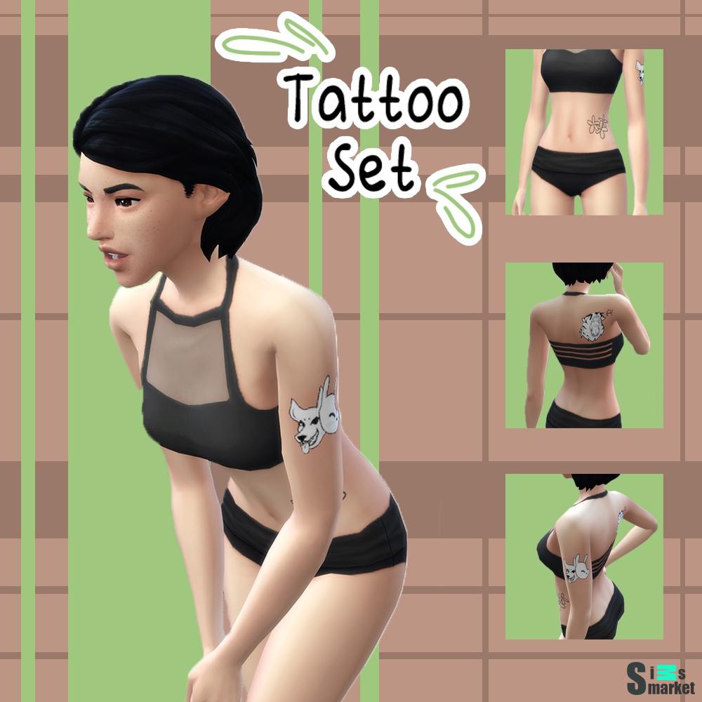 Tattoo set BlckPrnc для Симс 4. Скачать мод