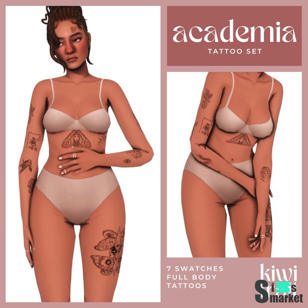 Тату "academia tattoo set"-для Симс 4 для Симс 4. Скачать мод