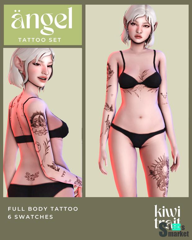 Тату "ängel tattoo set"-для Симс 4 для Симс 4. Скачать мод