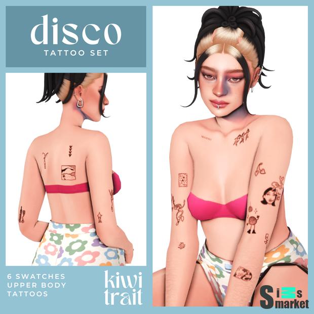 Тату "disco tattoo set"-для Симс 4 для Симс 4. Скачать мод