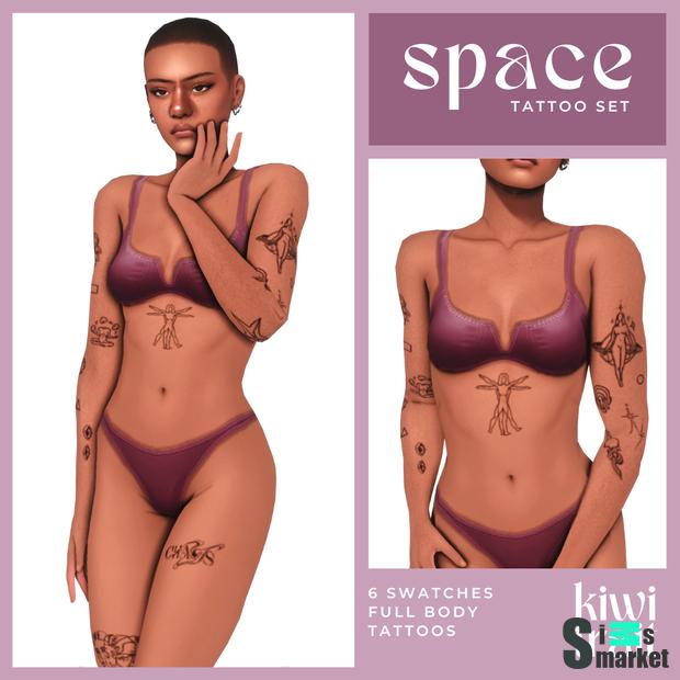 Тату "space tattoo set"-для Симс 4 для Симс 4. Скачать мод