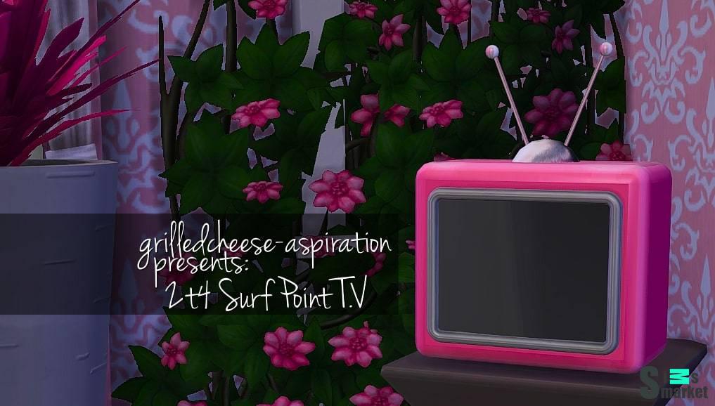 Телевизор "2t4 Surf Point T.V." для Симс 4 для Симс 4. Скачать мод