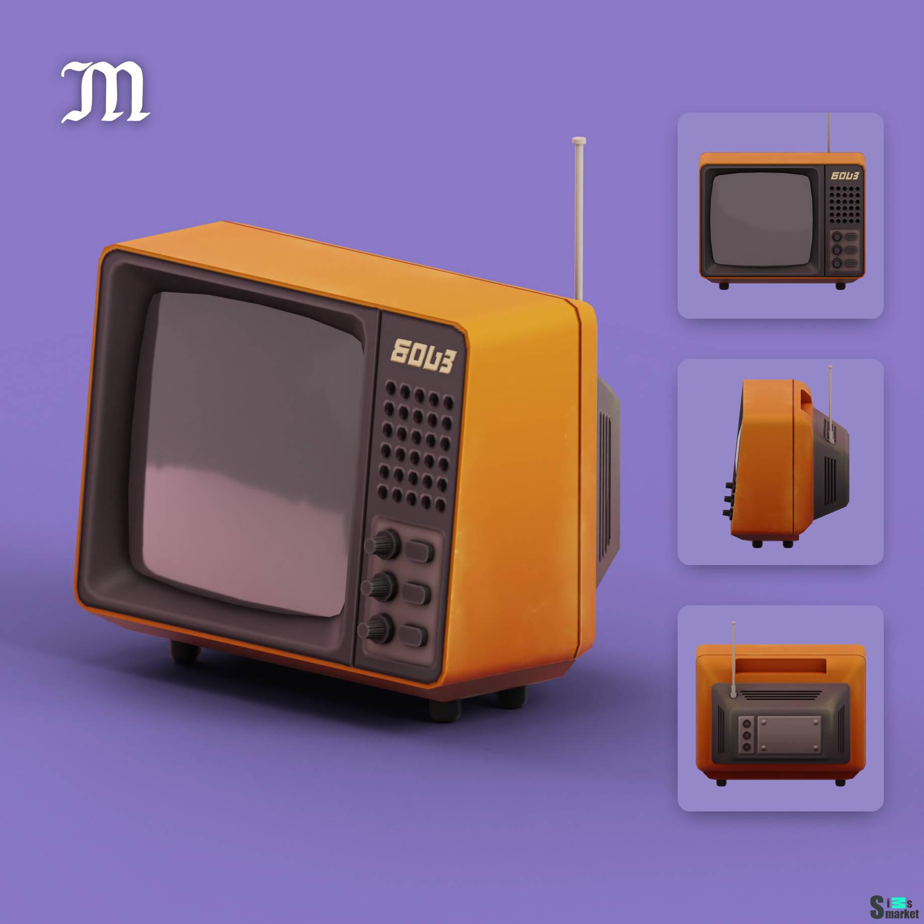 Телевизор "Thrifted TV" для Симс 4 для Симс 4. Скачать мод