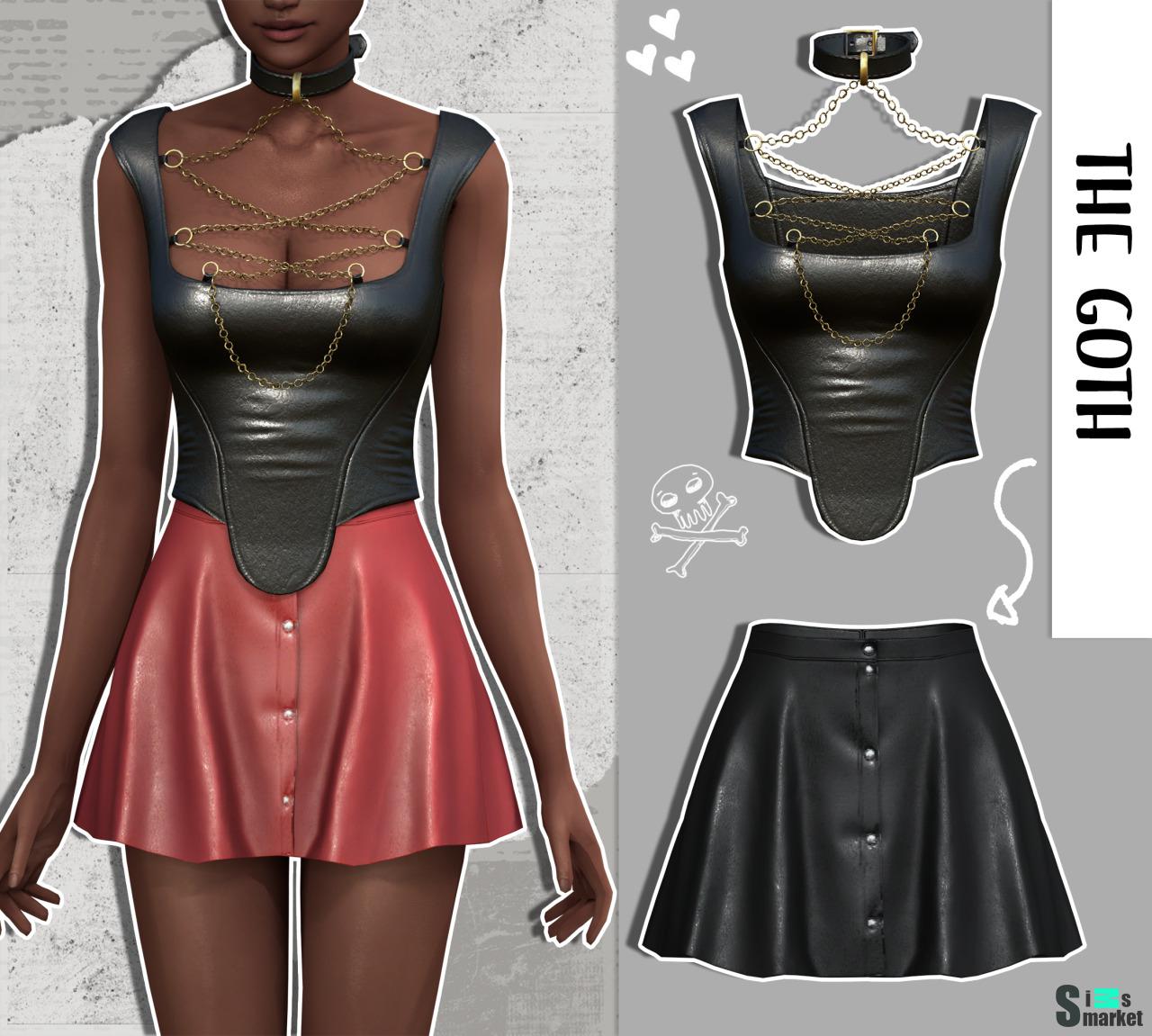 "The goth" skirt BELALOALLURE для Симс 4. Скачать мод