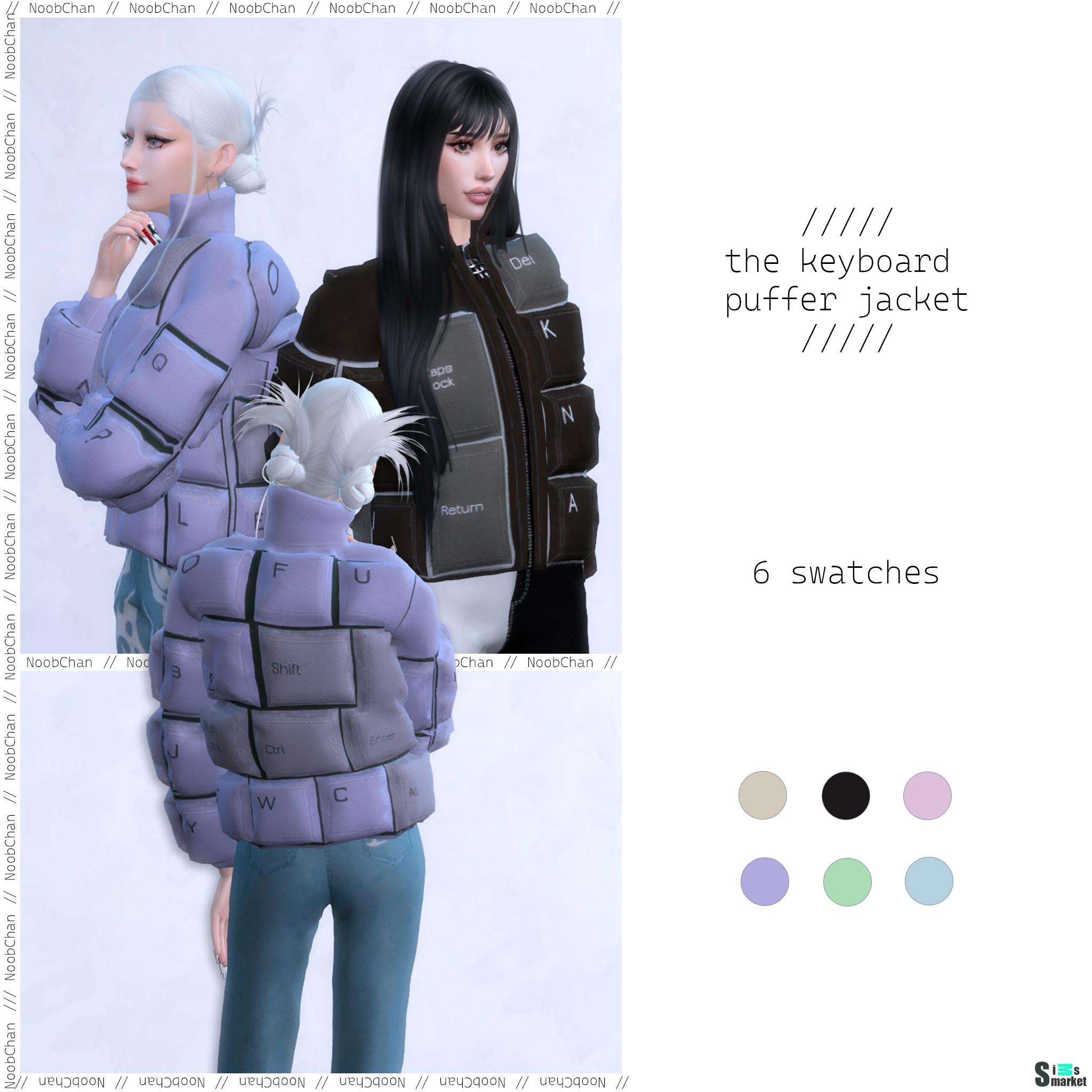 The keyboard puffer jacket для Симс 4. Скачать мод