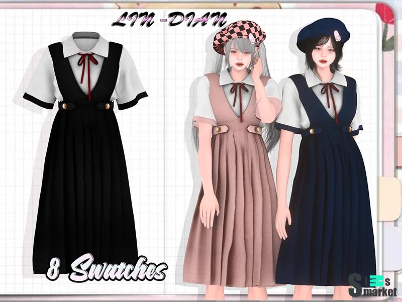 The Sims 4 "Японская школьная форма" от LIN-DIAN  для Симс 4. Скачать мод
