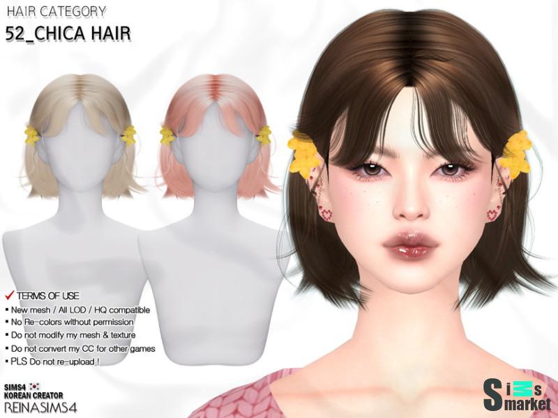 The Sims 4 "Прическа женская Chica" для Симс 4. Скачать мод