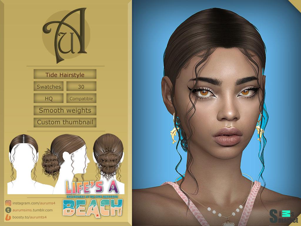 TIDE - FEMALE HAIRSTYLE FOR THE SIMS 4 для Симс 4. Скачать мод