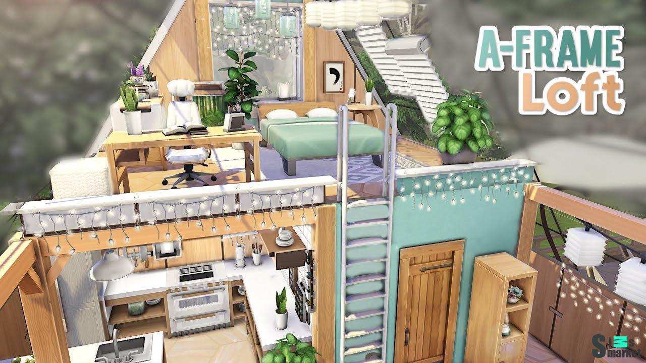 Tiny A-Frame Loft для Симс 4. Скачать мод