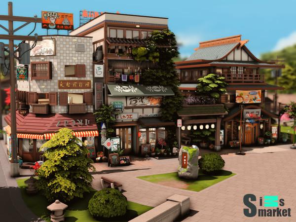 Токийский бар + ресторан "Tokyo Bar + Restaurant (Multi-functional lot)"-для Симс 4 для Симс 4. Скачать мод