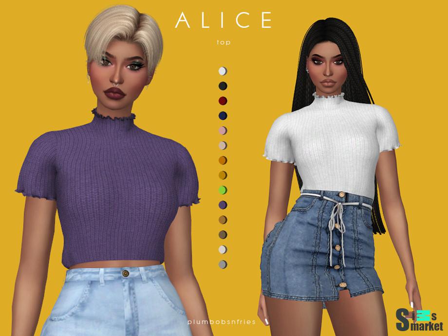 Топ ALICE by Plumbobs n Fries для Симс 4. Скачать мод