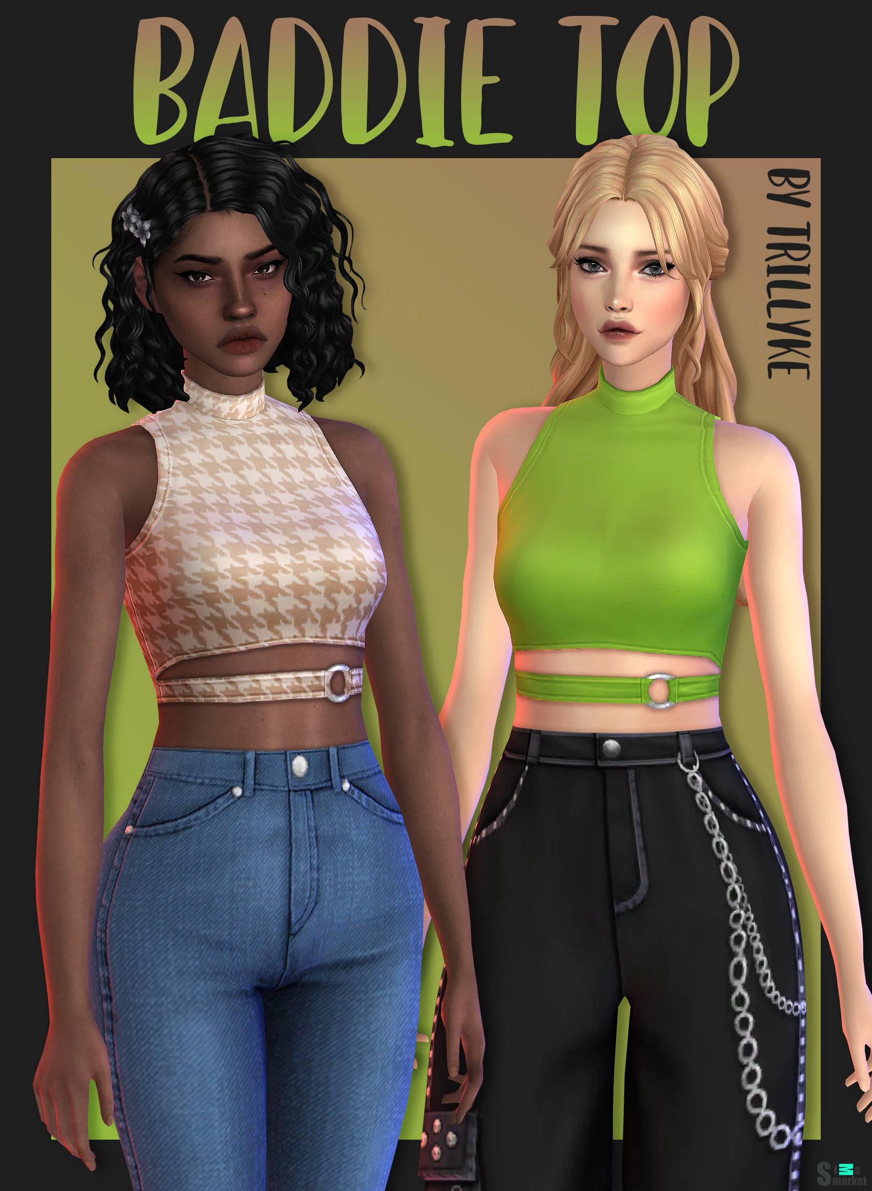 Топ "Baddie Top" для Симс 4 для Симс 4. Скачать мод
