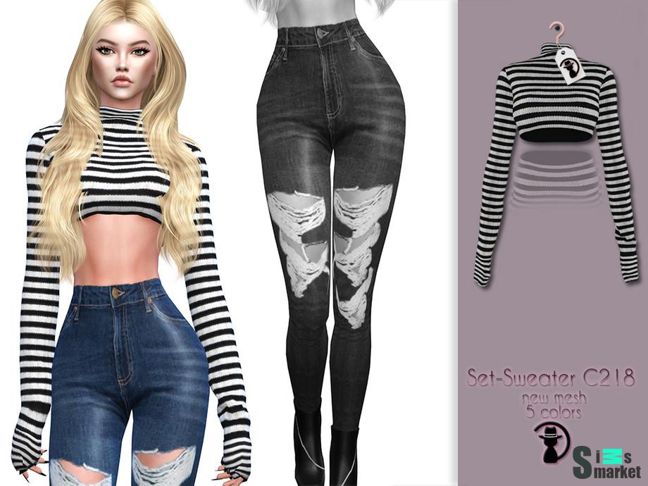 Топ C218 by turksimmer для Симс 4. Скачать мод