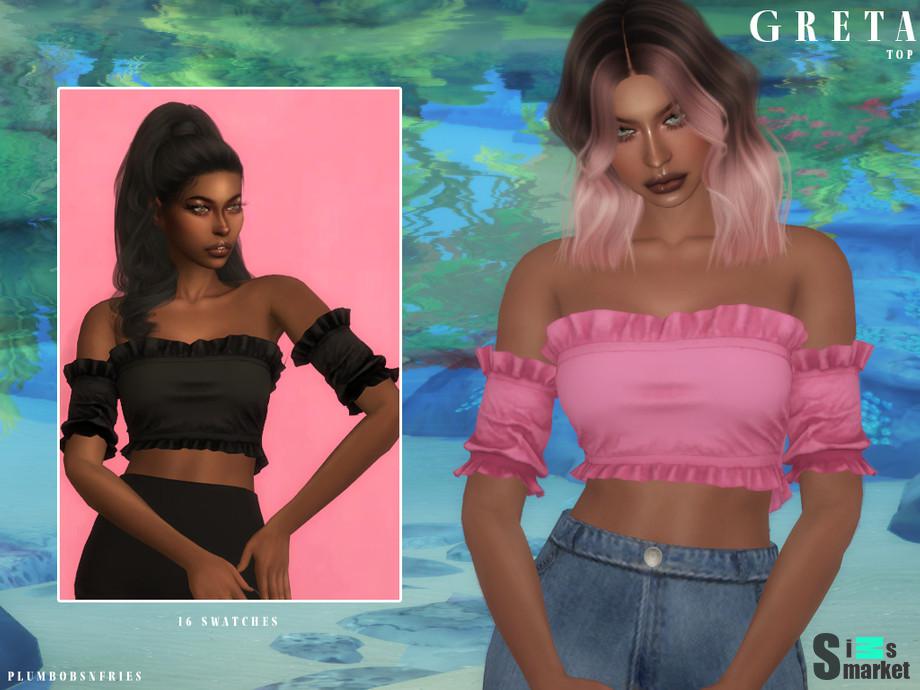 Топ GRETA by Plumbobs n Fries для Симс 4. Скачать мод