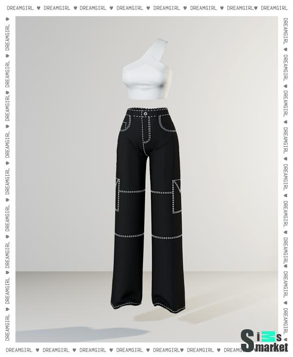 Топ и штаны by dreamgirl для Симс 4. Скачать мод