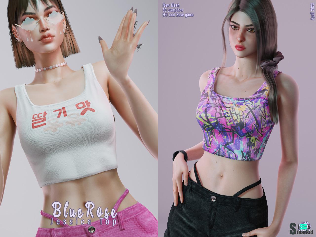 Топ "jessica crop top" для Симс 4. Скачать мод