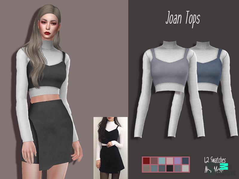 Топ Joan by Lisaminicatsims для Симс 4. Скачать мод