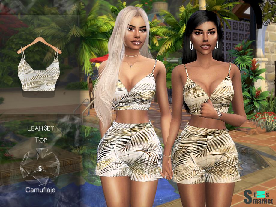 Топ Leah Set by Camuflaje для Симс 4. Скачать мод